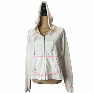 Roxy Cream and Pink Utility Jacket Size X-Large